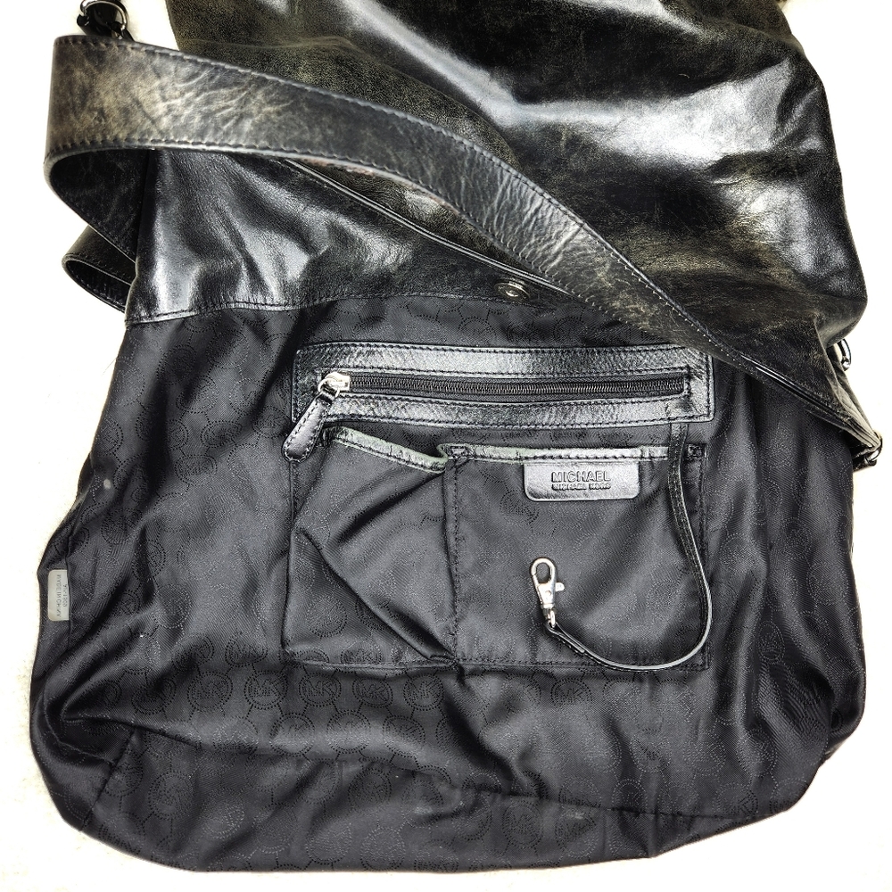 Michael Kors Devon Large Hobo Black Leather Shoulder Tote - Picture 4 of 14
